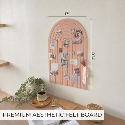 Large Arched Textured Felt Bulletin Board - Cork Board Alternative