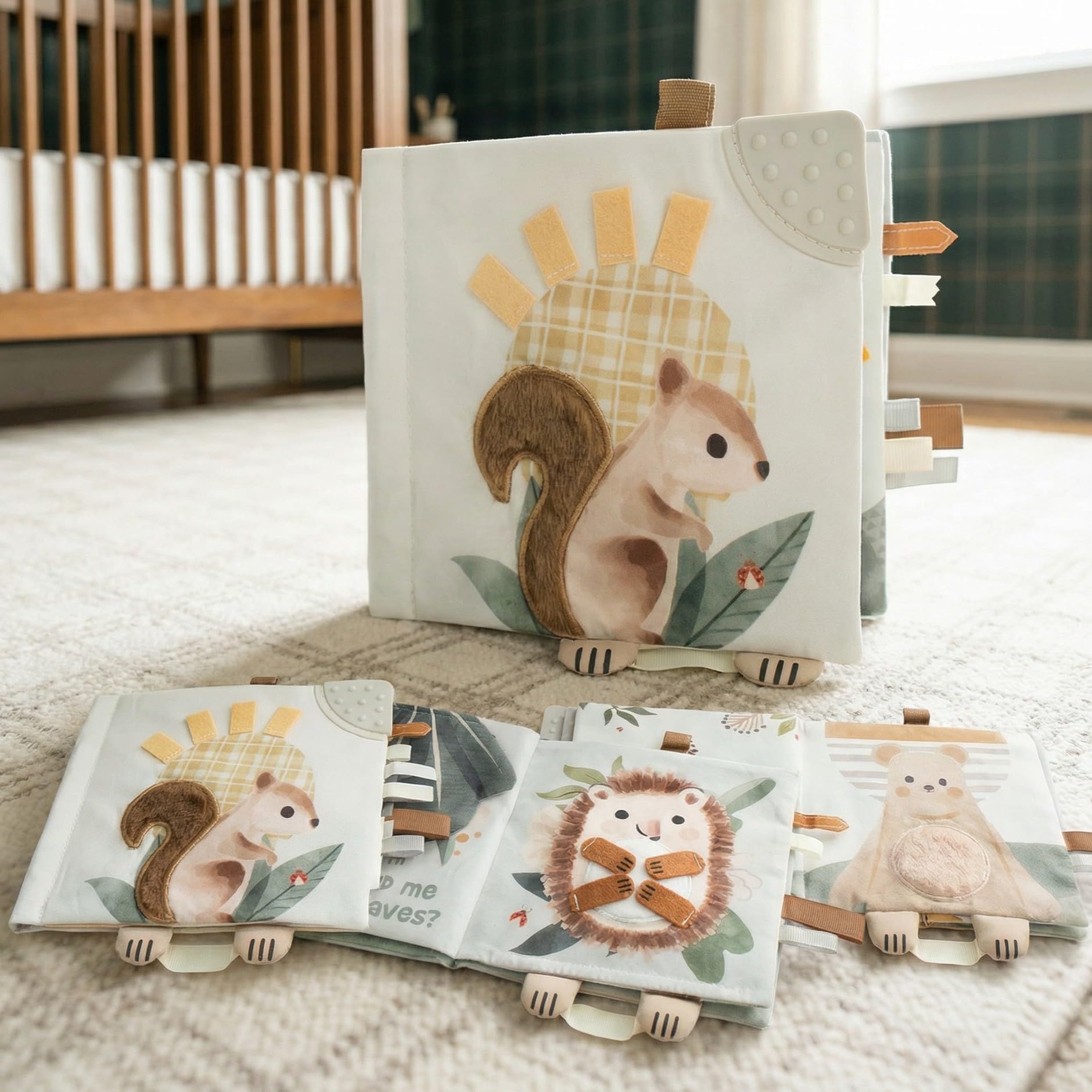 Soft Baby Book with Touch and Feel Pages - Sensory Book for Babies