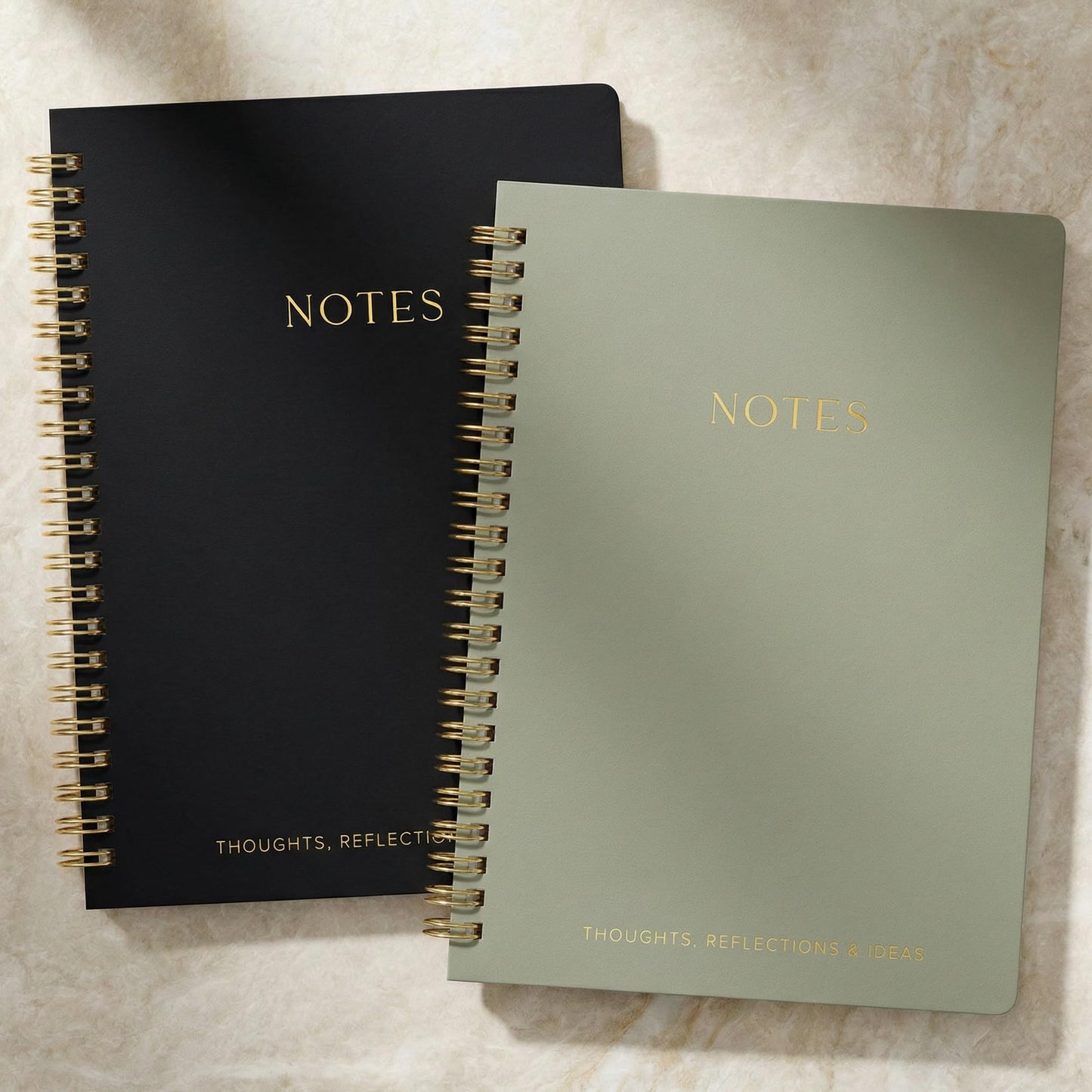ZICOTO Aesthetic Spiral Notebook Set of 2 For Women and Men - Cute Ruled 8x6 Journal/Notebook with Pockets And Lined Pages - Perfect A5 Supplies to Stay Organized at Work or School