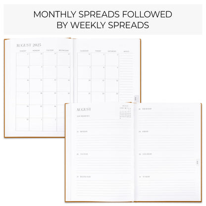 Perfect 2025 Daily Planner - 7" x 10" Planner for Women or Men with Weekly & Monthly Spreads for Easy Planning - Beautiful Calendar Book to Organize Tasks and Boost Productivity