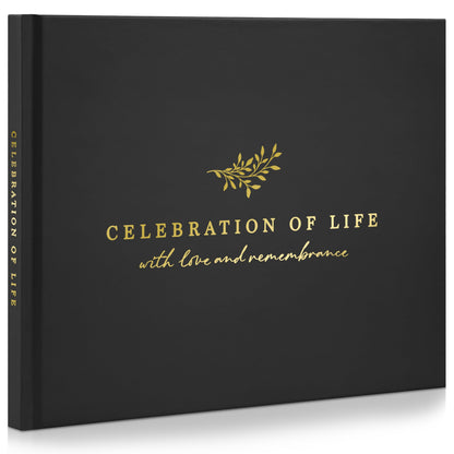 ZICOTO Modern Hard Cover Funeral Guest Book for The Celebration of Life - The Perfect in Loving Memory Book with Ample Space to Sign in for Guests - Premium Craftsmanship for Honoring Loved Ones