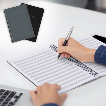 Set of 2 Easy to Use Accounting Ledger Books - Expense Tracker Notebook for Your Small Business - The Perfect Personal Finance Checkbook, Income and Expense Log Book