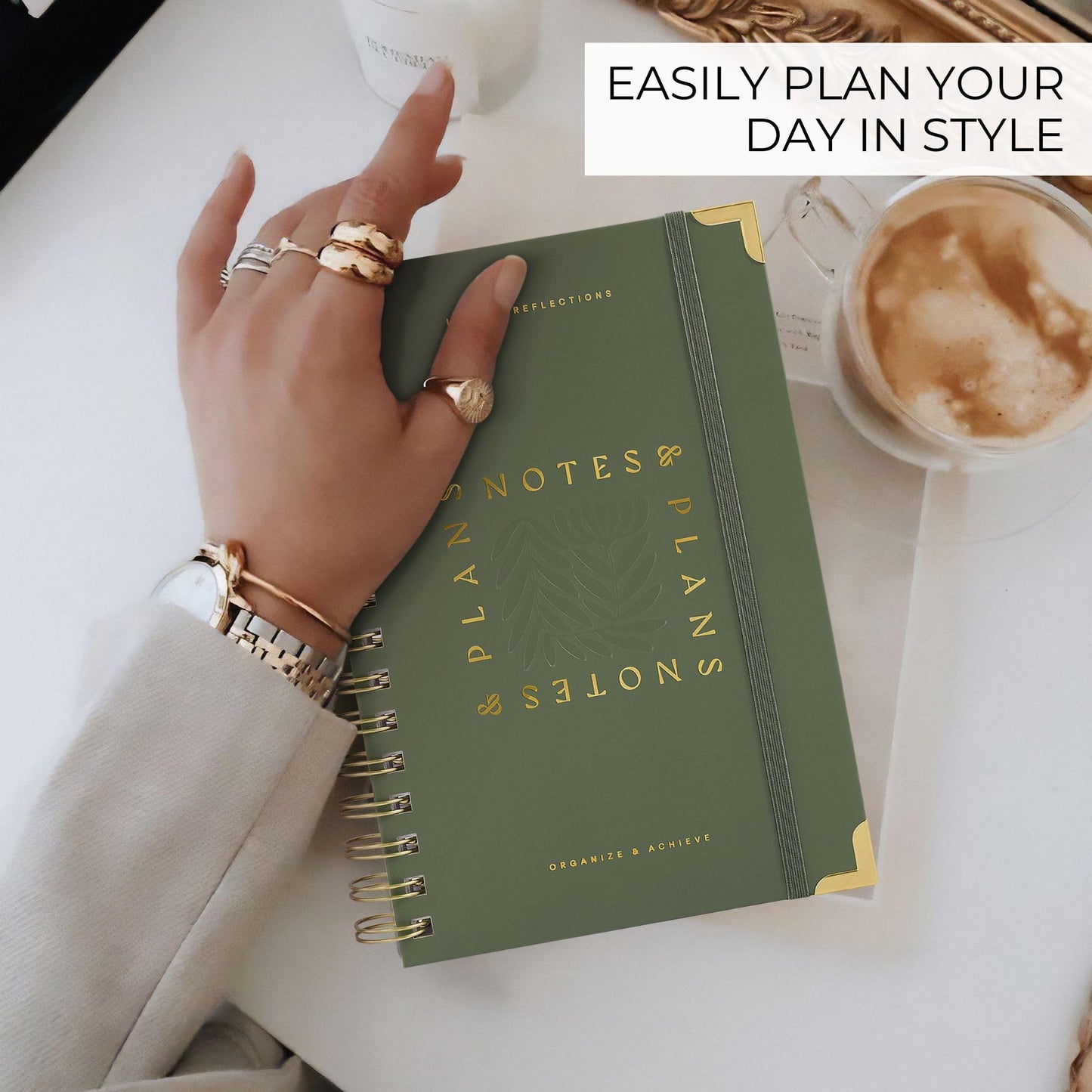 Aesthetic Daily Planner And Notebook With Hourly Schedule -Beautiful Spiral To do List Notepad For Work/Home to Organize Tasks And Appointments - Stylish School/Office Supplies Book For Women