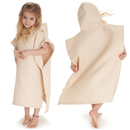 ZICOTO Soft Hooded Beach Towel for Kids - Cute Towel for Babies and Toddler Made of Waffle Cotton - Perfect Lightweight and Absorbent for Bath, Beach, Pool