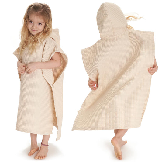 ZICOTO Soft Hooded Beach Towel for Kids - Cute Towel for Babies and Toddler Made of Waffle Cotton - Perfect Lightweight and Absorbent for Bath, Beach, Pool