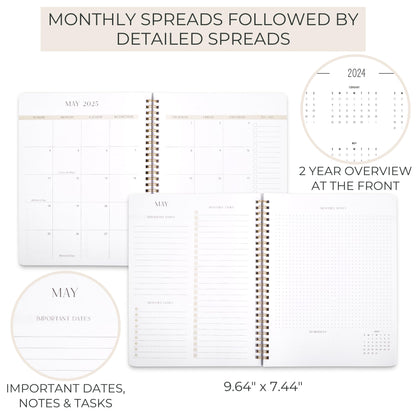 Beautiful 2025 Monthly Planner and Calendar Book - To Do List Notebook That Easily Organizes Your Tasks to Boost Productivity - Runs From Until December 2025