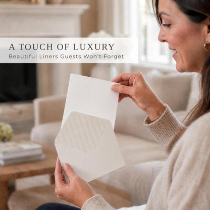 Elegant Set of 50 Invitation Envelopes 5x7 - Beautiful Self-Sealing A7 Premium Envelopes in 5 Colors Incl. Sage Green - The Perfect Set for Weddings, Bridal Shower, Engagement and Anniversary Cards