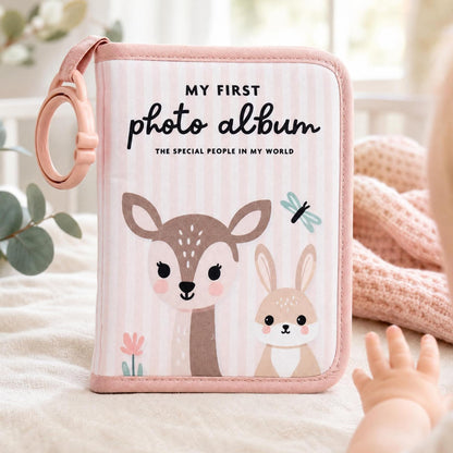 ZICOTO Adorable Baby Photo Albums with Soft Pages for Little Hands to Flip Through - First Photo Album for Baby to Recognize Family Members - Precious Baby Photo Book for Newborn & Baby Shower