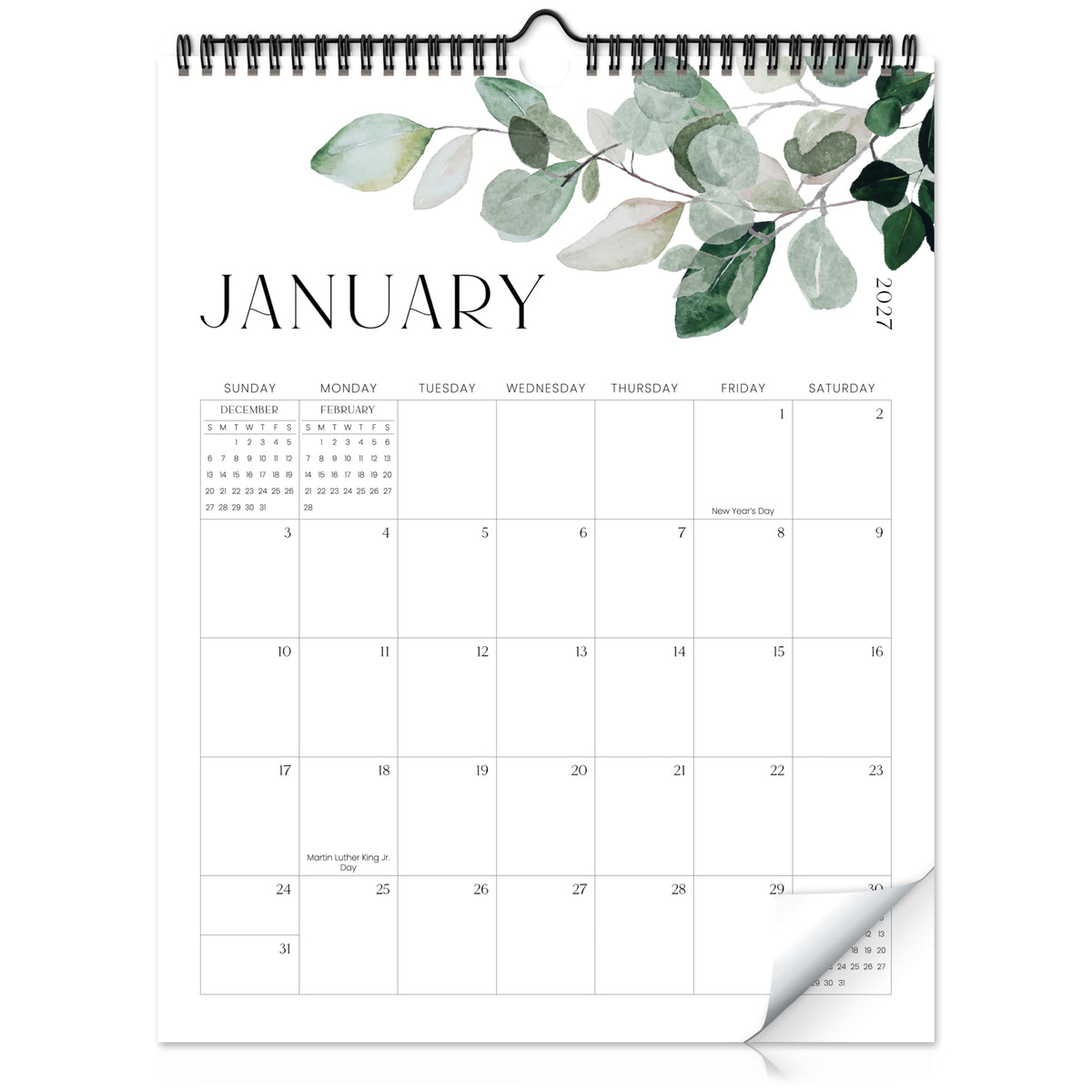 Aesthetic 2027-2028 Wall Calendar - Runs from January 2027 Until July 2028