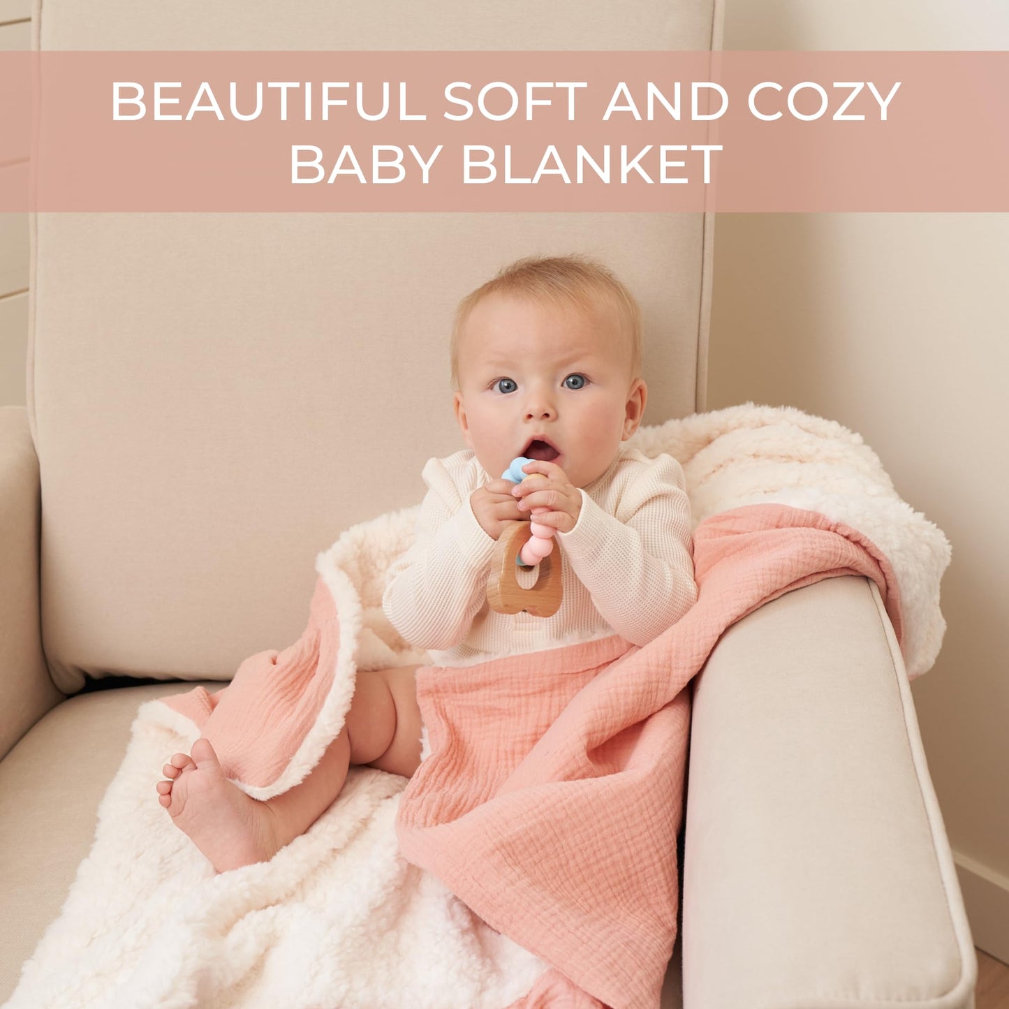 Soft Muslin Cotton Baby Blanket - Breathable and Lightweight Blanket Keeps Your Newborn Baby Girl Or Boy Cozy and Warm - Perfectly Sized for Any Stroller or Car Seat