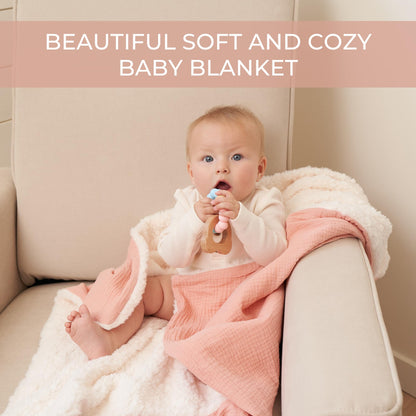 Soft Muslin Cotton Baby Blanket - Breathable and Lightweight Blanket Keeps Your Newborn Baby Girl Or Boy Cozy and Warm - Perfectly Sized for Any Stroller or Car Seat