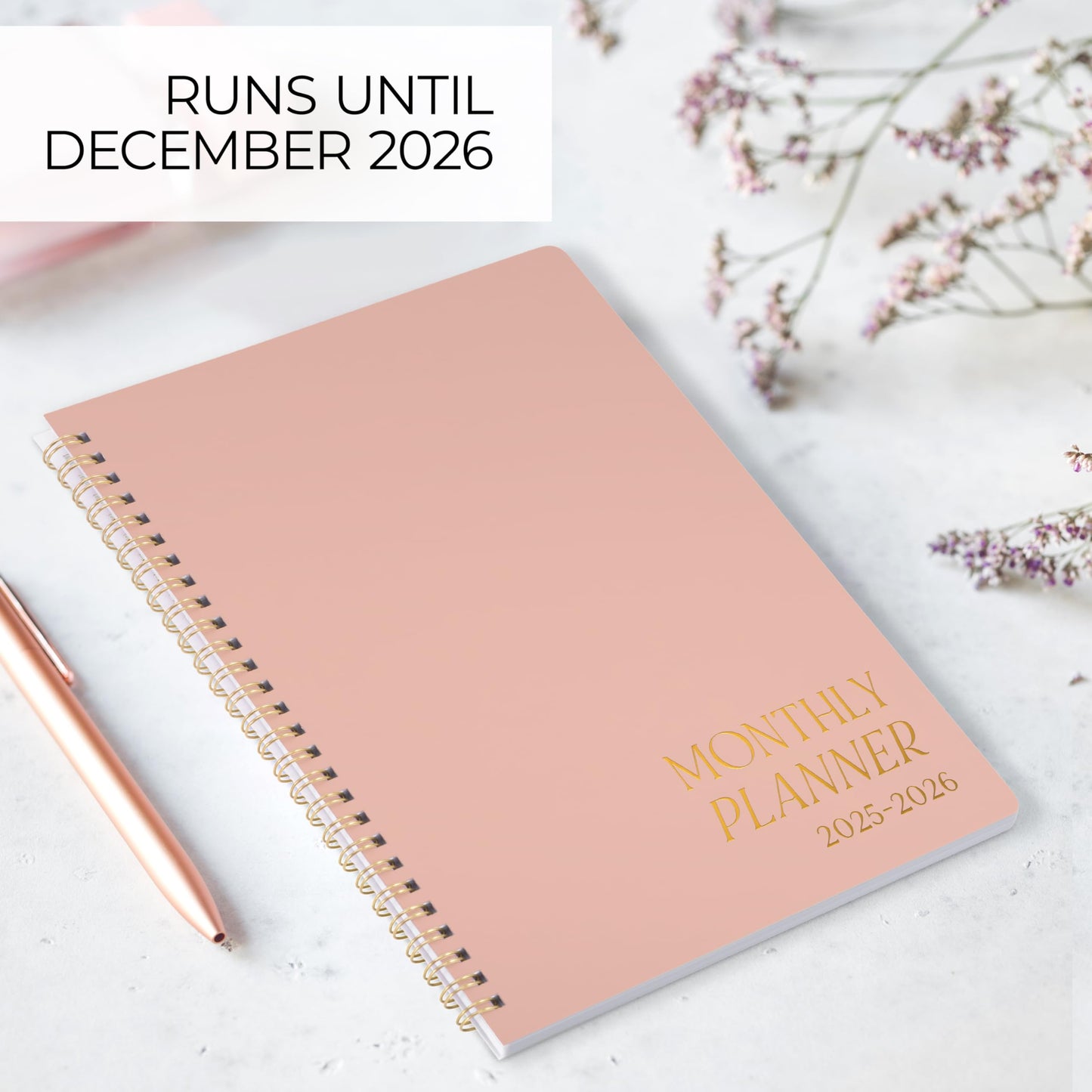 Beautiful 2025-2026 Monthly Planner and Calendar Book - To Do List Notebook That Easily Organizes Your Tasks to Boost Productivity - Runs From January 2025 Until December 2026
