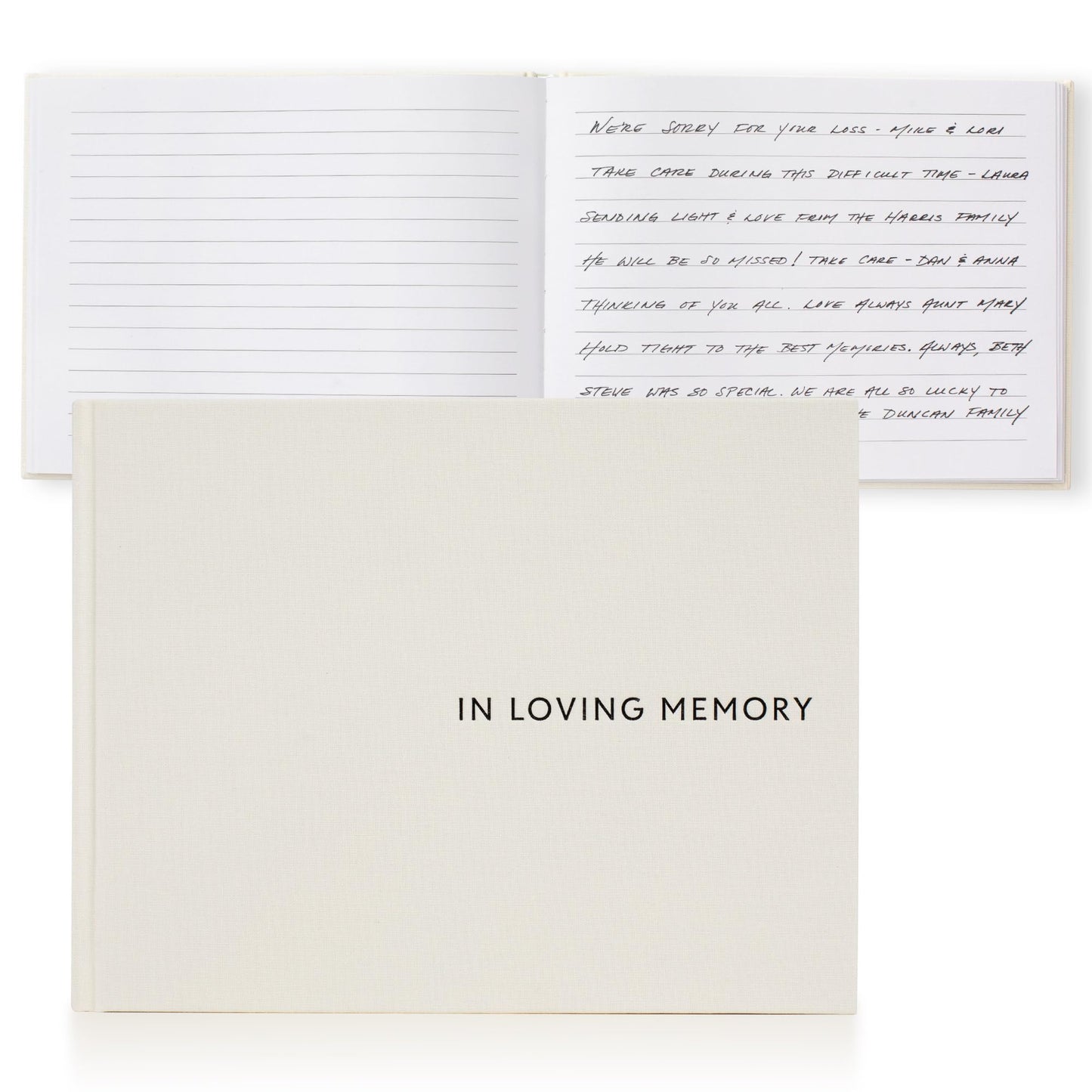 ZICOTO Beautiful Linen Funeral Guest Book for The Celebration of Life - The Perfect in Loving Memory Book with Ample Space to Sign in for Guests - Premium Craftsmanship for Honoring Loved Ones