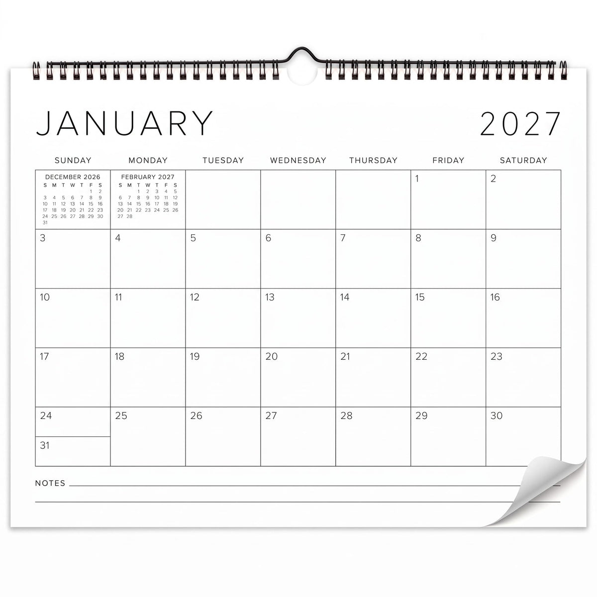 Beautiful 2027-2028 Wall Calendar - Runs from January 2027 - July 2028