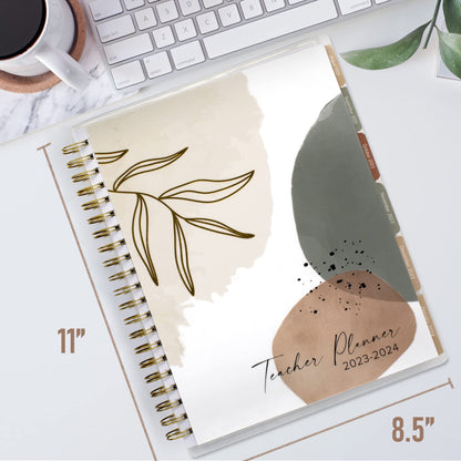 Aesthetic Teacher Planner For The 2023-2024 Academic School Year - Your All Incl. 8.5" x 11" Lesson Plan Book Supplies - Easily Organize Your Daily, Weekly & Monthly Classroom/Homeschool Schedule
