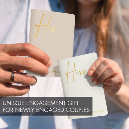 Elegant Vow Books With Gold Foil Lettering For Your Wedding - Perfectly Sized His and Hers Vow Books With Plenty Of Pages To Write Whatever is on Your Heart - A Beautiful Addition For The Wedding Day