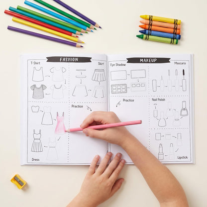 ZICOTO Fun How to Draw Books for Kids Set of 2 - Cute Step by Step Drawing and Coloring Book Gifts for Girls Ages 4-6, 6-8 & 8-12 - Learn to Draw Beautiful Designs with Easy Steps for Little Artists