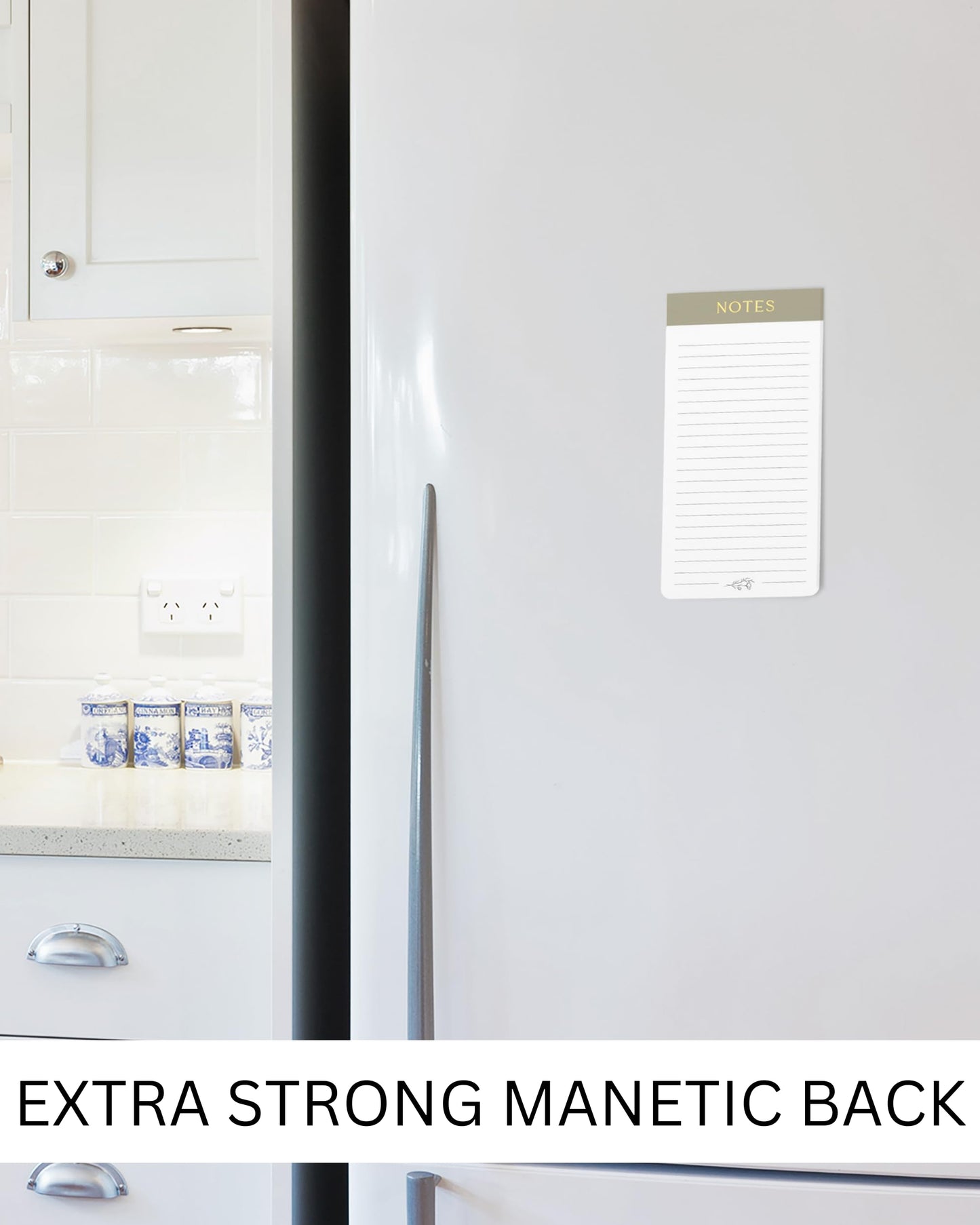 Beautiful Magnetic Notepads for Fridge - Set Of 4 Modern Note Pads With Lined Pages to Easily Write Notes & Make Grocery/Shopping Lists - The Perfect To Do Pad w/ Strong Magnets for Your Refrigerator