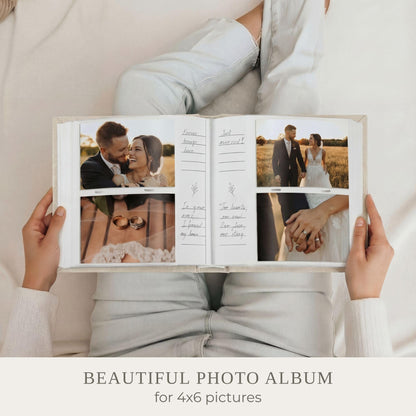 Beautiful Photo Album for 4x6 Pictures - Perfect Picture Book for Wedding, Baby Shower and more - 200 Photo Slots Albums to Collect Your Memories