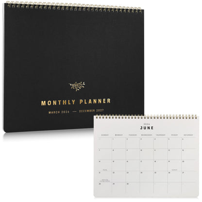 Beautiful Monthly Planner 2026–2027 – Top Spiral-Bound Calendar Book with Monthly Layouts, 8.5 x 10.95 in