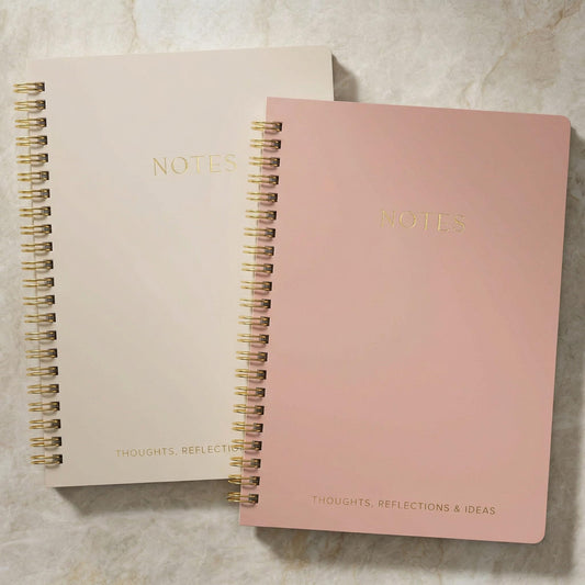 ZICOTO Aesthetic Spiral Notebook Set of 2 For Women and Men - Cute Ruled 8x6 Journal/Notebook with Pockets And Lined Pages - Perfect A5 Supplies to Stay Organized at Work or School