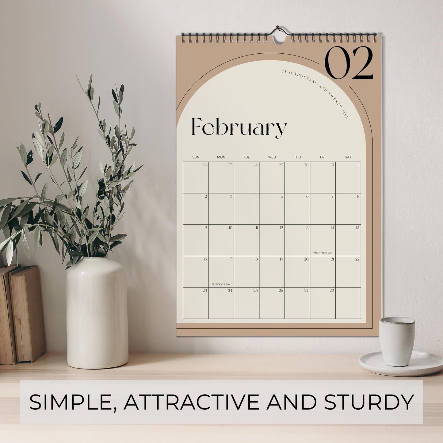 Aesthetic 2025-2026 Wall Calendar - Runs Until July 2026 - The Perfect Wall Hanging Calendar Planner for Easy Organizing