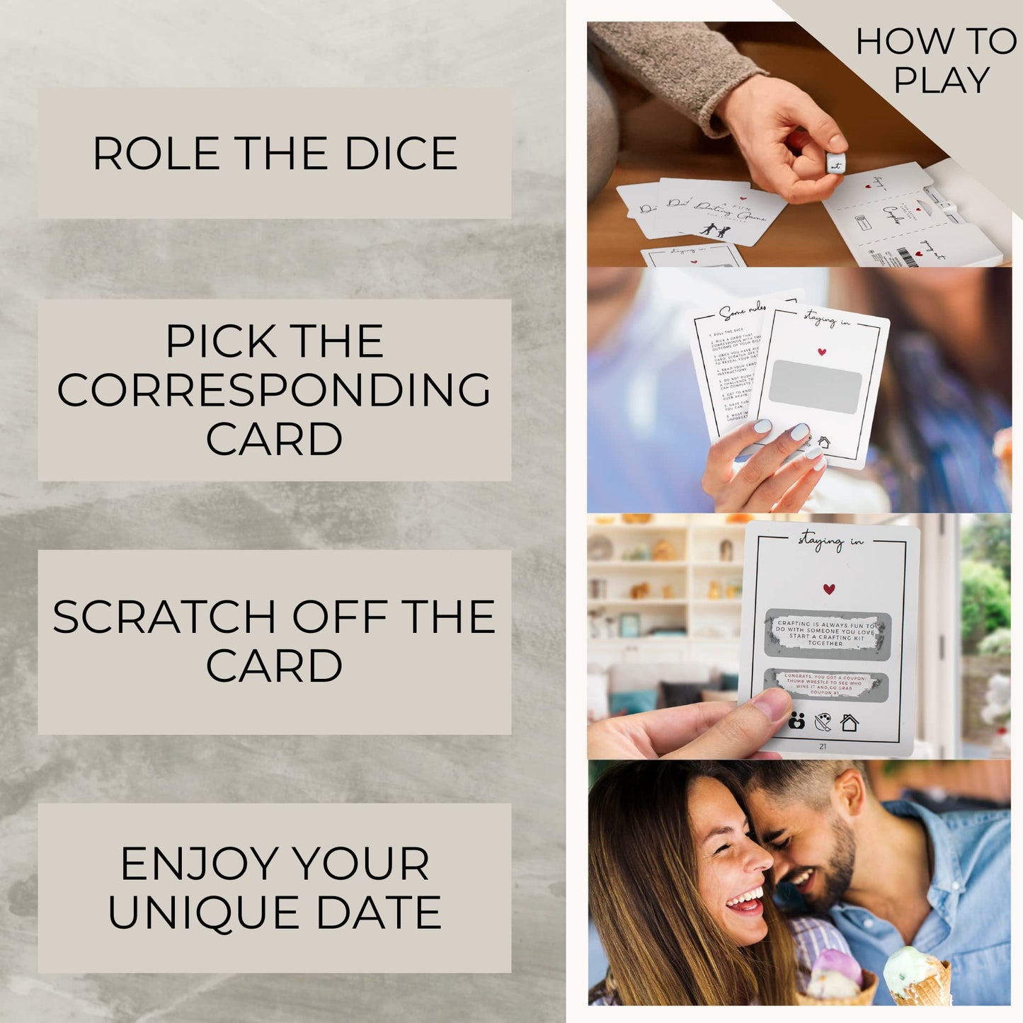 ZICOTO 40 Fun Date Night Ideas for Couples - The Perfect Scratch Off Card Deck Game for Unique Date Night Adventures - Great for Him/Your Boyfriend, Husband, Girlfriend or Wife