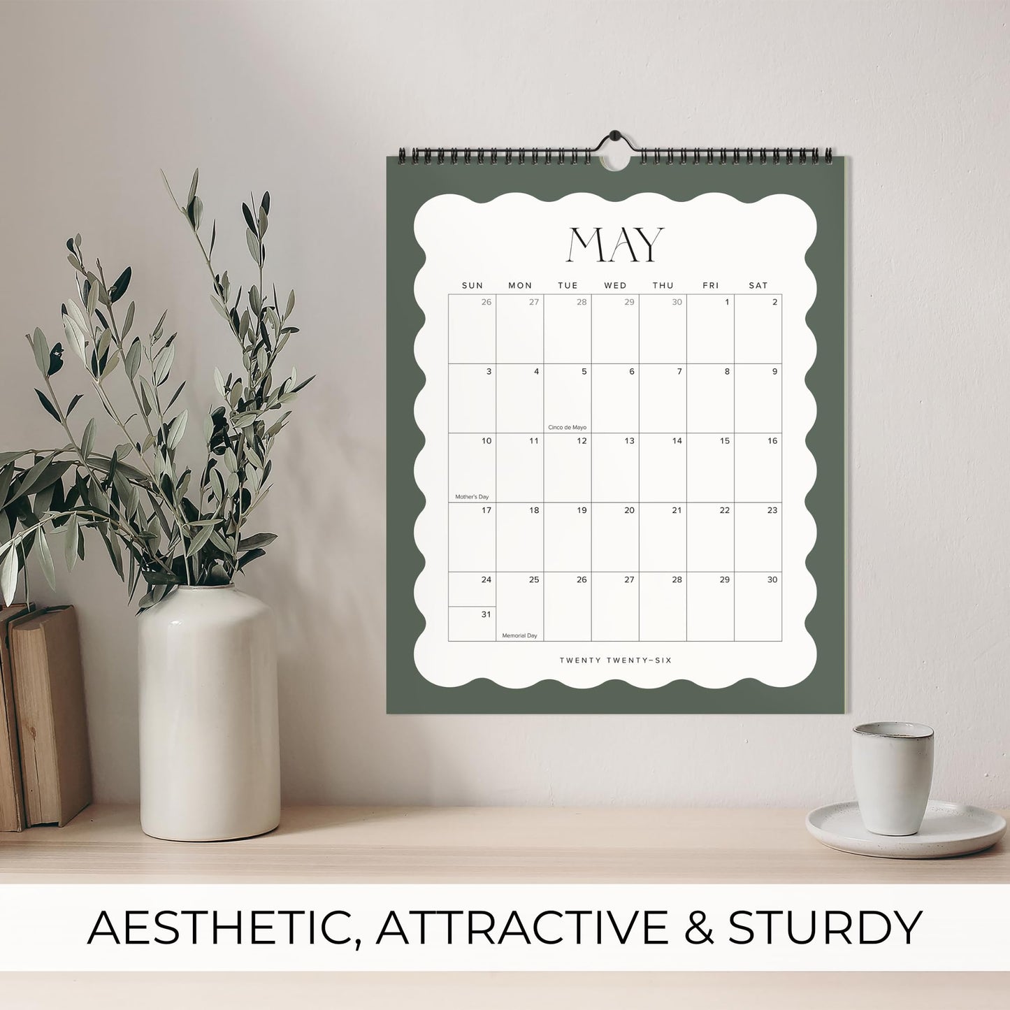 Aesthetic 2026 Wall Calendar - Runs from January 2026 Until July 2027 - The Perfect Large Modern Calendar Planner for Easy Organizing