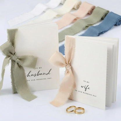 Elegant Wedding Vow Books with 5 Ribbons - Perfectly Sized His and Hers Vow Book Set of 2 with Lined Pages to Write Whatever is on Your Heart - A Beautiful Personalized Addition For Your Wedding Day