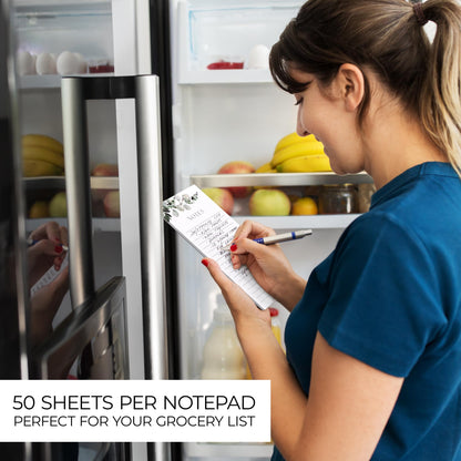 Beautiful Magnetic Notepads for Fridge - Set Of 4 Modern Note pads With Lined Pages to Easily Write Notes & Make Grocery/Shopping Lists - The Perfect To Do Pad w/ Strong Magnets for Your Refrigerator