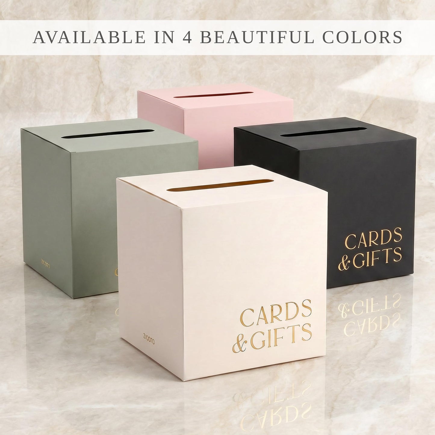 ZICOTO Elegant Wedding Card Box for a Beautiful Reception Gift Table – Lovely Card Box for Wedding, Graduation and Celebration Decor – Charming Envelope Gift Box