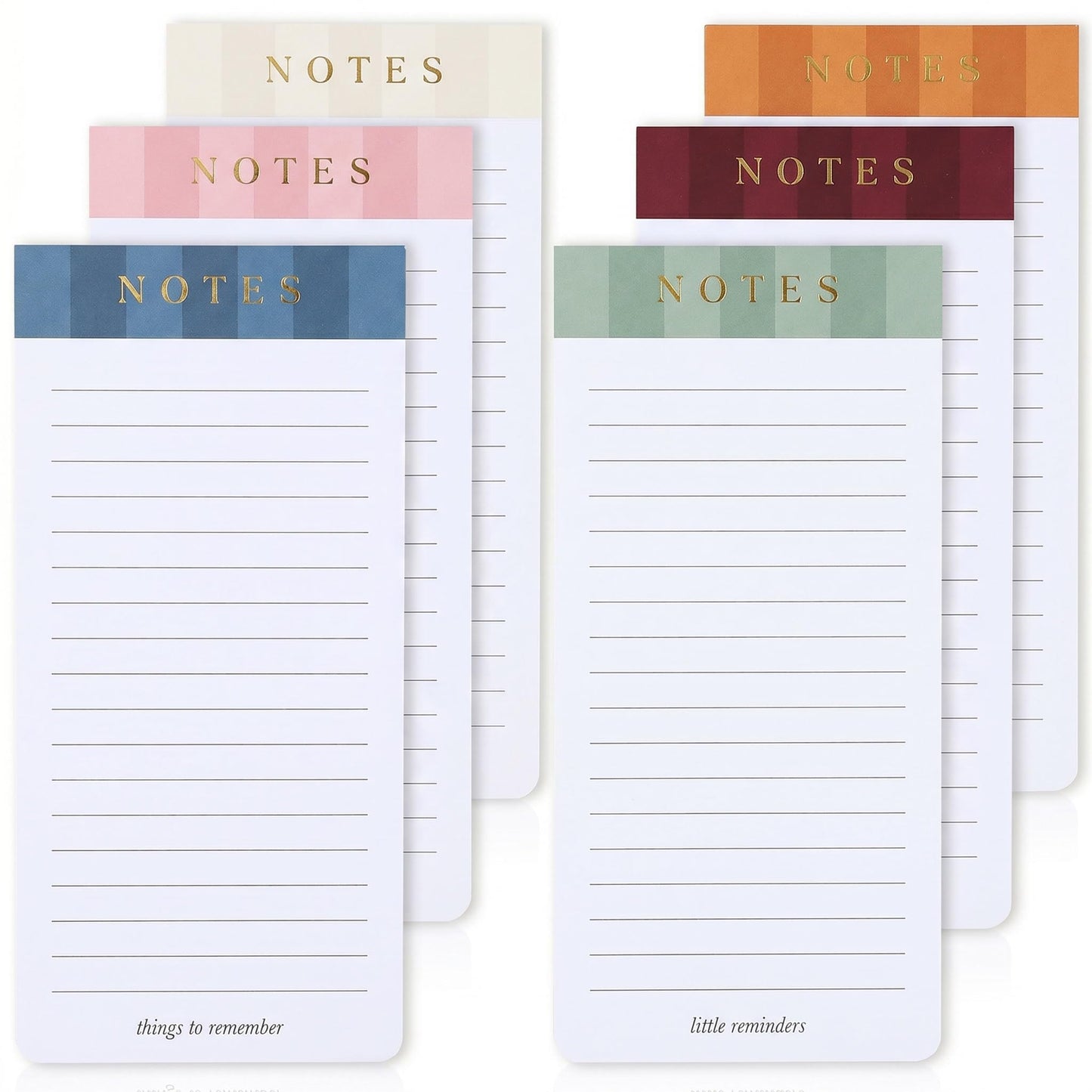 Beautiful Magnetic Notepads for Fridge - Set Of 6 Modern Note Pads with Lined Pages to Easily Write Notes & Make Grocery/Shopping Lists - Cute To Do List Pad w/ Strong Magnets for Your Refrigerator