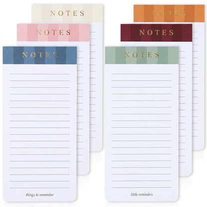 Beautiful Magnetic Notepads for Fridge - Set Of 6 Modern Note Pads with Lined Pages to Easily Write Notes & Make Grocery/Shopping Lists - Cute To Do List Pad w/ Strong Magnets for Your Refrigerator
