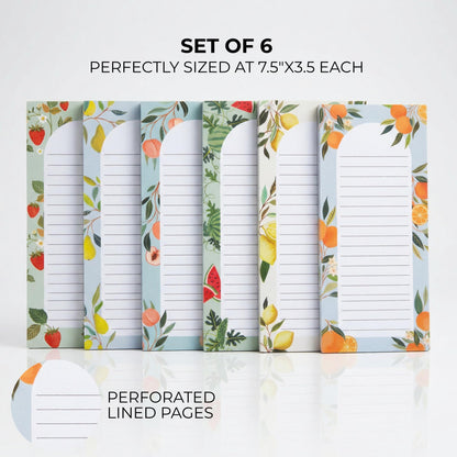 Beautiful Magnetic Notepads for Fridge - Set Of 6 Modern Note Pads with Lined Pages to Easily Write Notes & Make Grocery/Shopping Lists - Cute To Do List Pad w/ Strong Magnets for Your Refrigerator