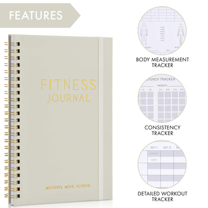 ZICOTO Fitness Journal for Tracking and Crushing Your Gym Goals - Detailed Workout Planner & Log Book for Women - Great Gym Accessories With Calendar, Nutrition & Progress Tracker