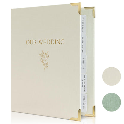 Beautiful Wedding Planner Book And Organizer - A Unique Linen Binder For the Bride Perfect To Plan Your Big Day - An Exceptional Engagement Gift For Newly Engaged Couples, Future Brides, And Grooms