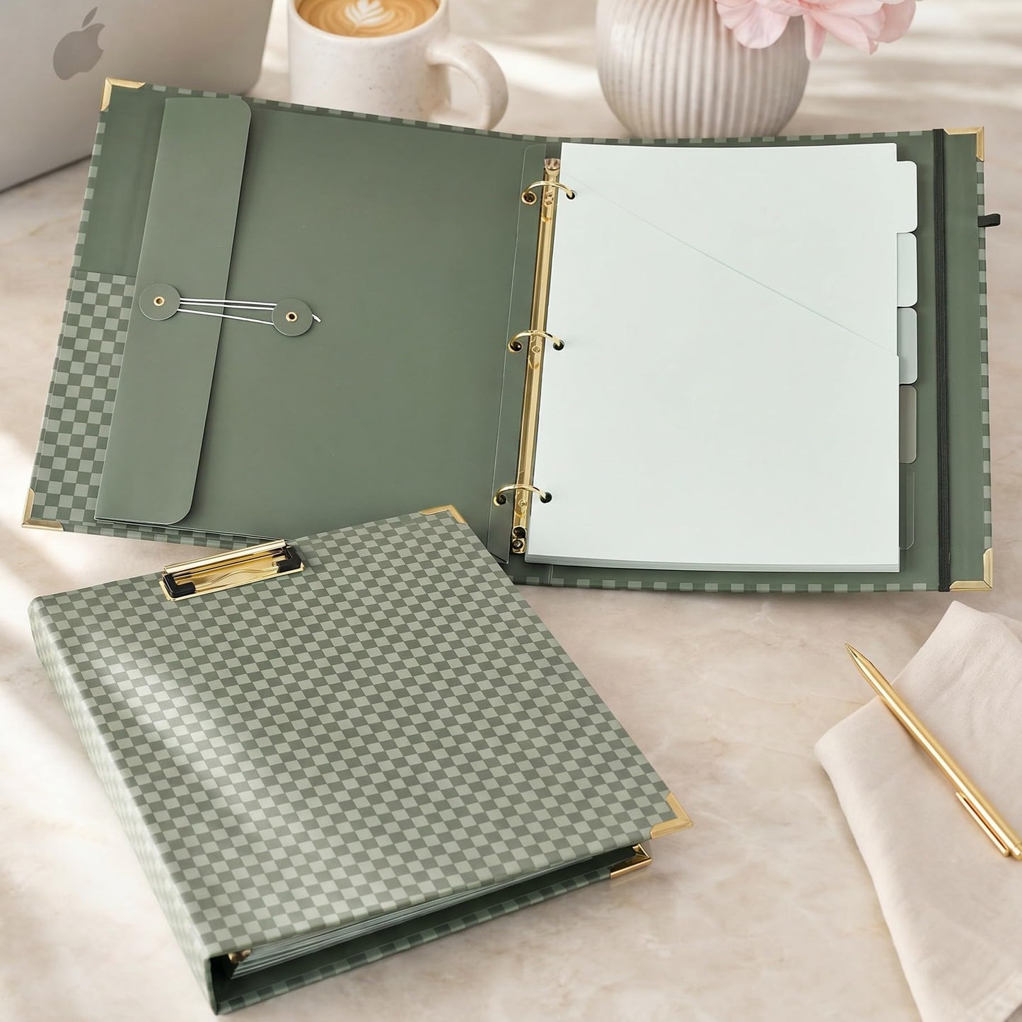 ZICOTO Elegant Clipboard Binder with Dividers - Professional Document Portfolio Notepad for Office, School, Home - with Tabs and File Folder for Easy Organization