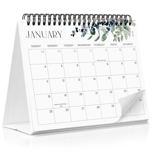 Aesthetic Desk Calendar 2026-2027 - Runs from January 2026 until July 2027 - Beautiful Small 26-27 Flip Desktop Calendar for Easy Organizing