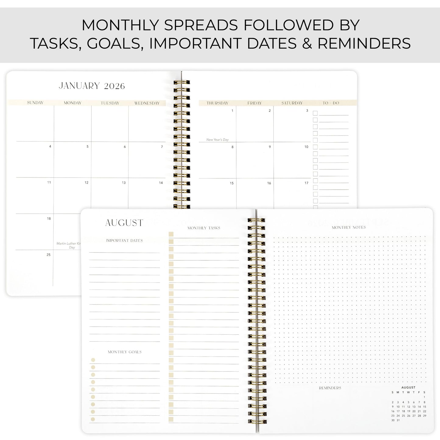Beautiful 2026-2027 Monthly Planner - To Do List Notebook That Easily Organizes Your Tasks to Boost Productivity - Runs From January 2026 Until December 2027