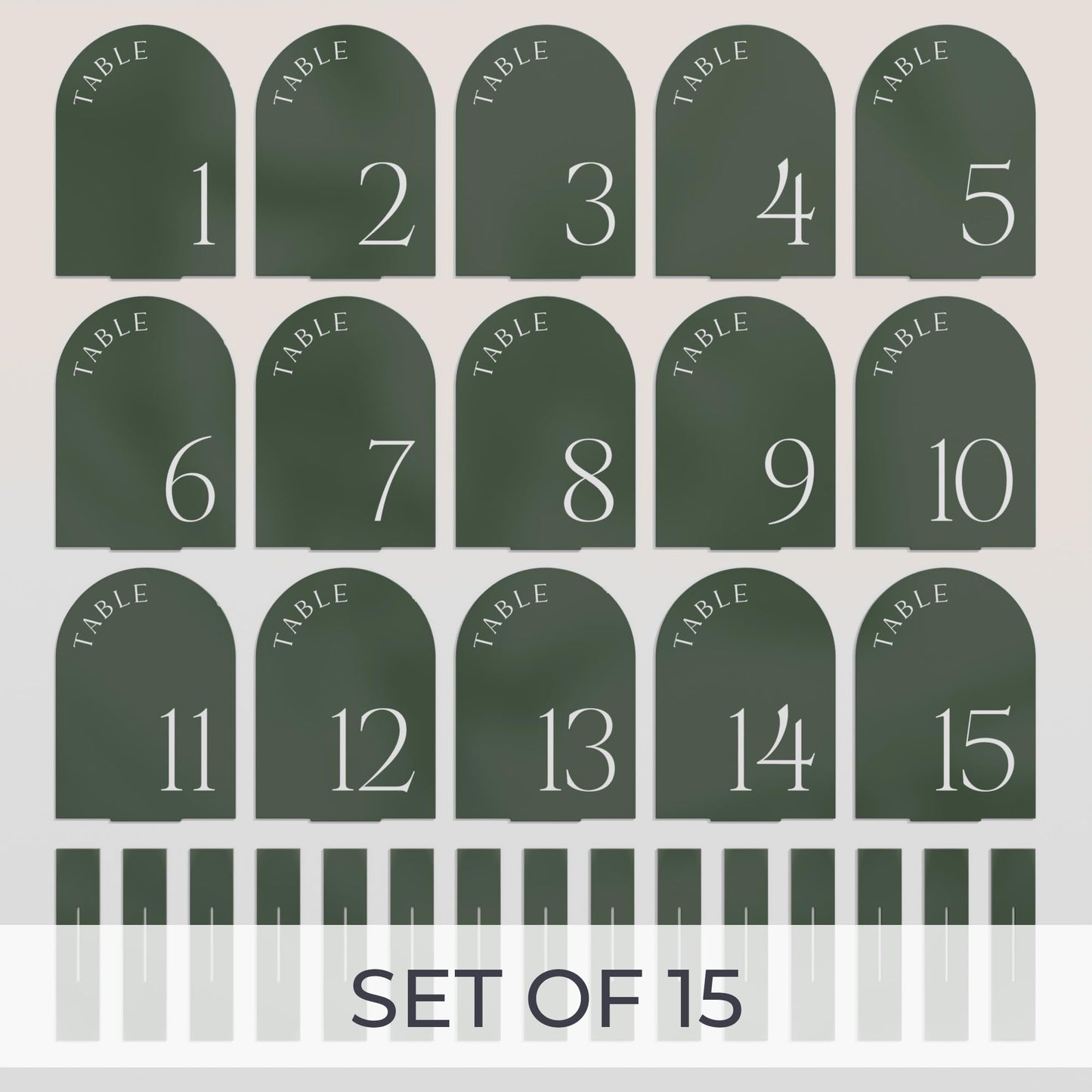 Beautiful Gold Wedding Table Numbers with Stands - Elegant Double Sided 5x7 inch Acrylic Signs Numbered 1-15 - The Perfect Decor for Your Wedding Reception Or Events