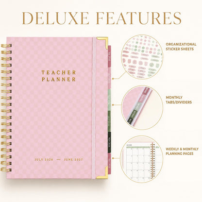 Aesthetic Teacher Planner For The 2026-2027 Academic School Year - Your All Incl. 8.5" x 11" Lesson Plan Book Supplies - Easily Organize Your Daily, Weekly & Monthly Classroom/Homeschool Schedule