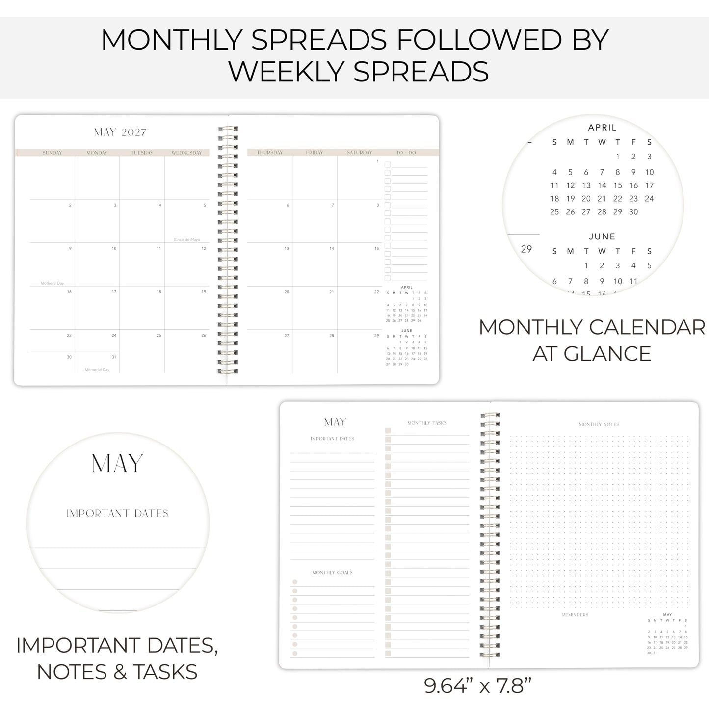 Beautiful 2026-2027 Monthly Planner - To Do List Notebook That Easily Organizes Your Tasks to Boost Productivity - Runs From July 2026 Until December 2027
