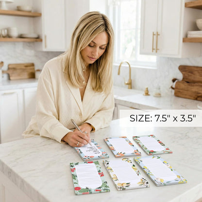 Beautiful Magnetic Notepads for Fridge - Set Of 6 Modern Note Pads with Lined Pages to Easily Write Notes & Make Grocery/Shopping Lists - Cute To Do List Pad w/ Strong Magnets for Your Refrigerator