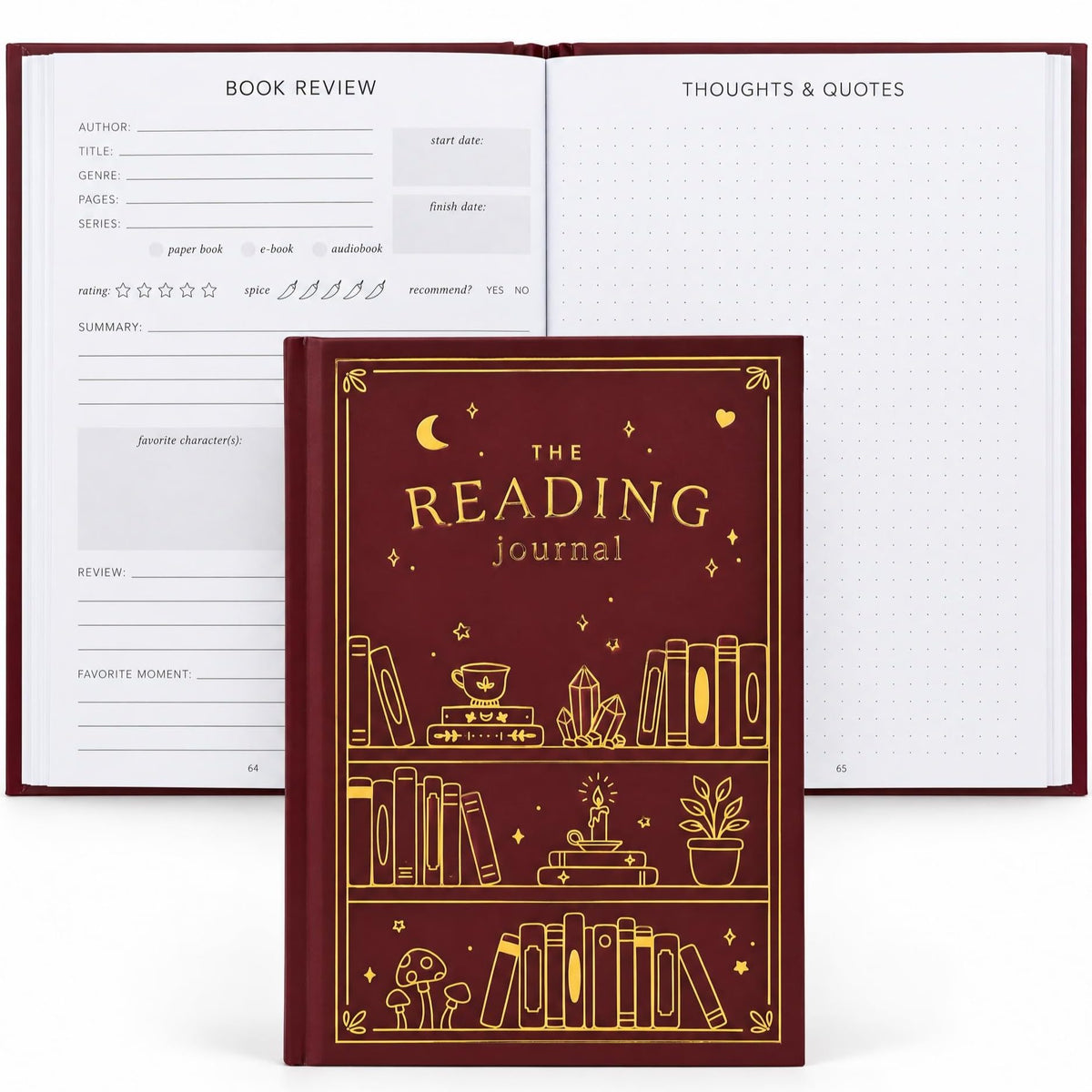 Beautiful Reading Journal for Book Lovers - Sturdy Hard Cover Tracker