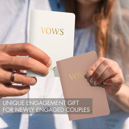 ZICOTO Elegant Vow Books With Gold Foil Lettering For Your Wedding - Perfectly Sized Vow Books With Plenty Of Pages To Write Whatever is on Your Heart - A Beautiful Addition For The Wedding Day