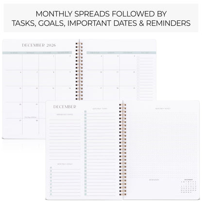 Beautiful 2026-2027 Monthly Planner and Calendar Book - To Do List Notebook That Easily Organizes Your Tasks to Boost Productivity - Runs From January 2026 Until December 2027