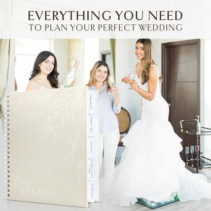 Beautiful Minimalistic Wedding Planner Book and Organizer - Enhance Excitement and Makes Your Countdown Planning Easy - Unique Engagement Gift for Newly Engaged Couples, Future Brides and Grooms
