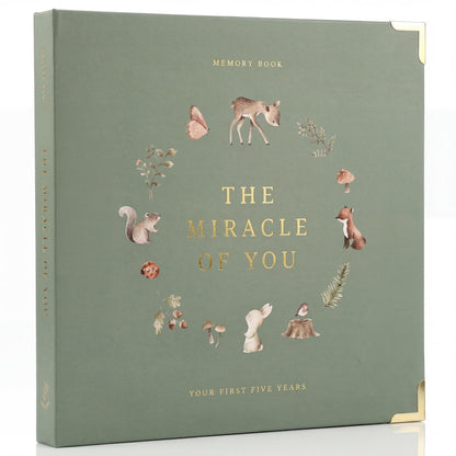 Keepsake Baby Memory Book for Boys and Girls – Timeless First 5 Year Baby Book – Neutral Journal Scrapbook or Photo Album - Record a Milestone for Every Event from Birth to Age 5