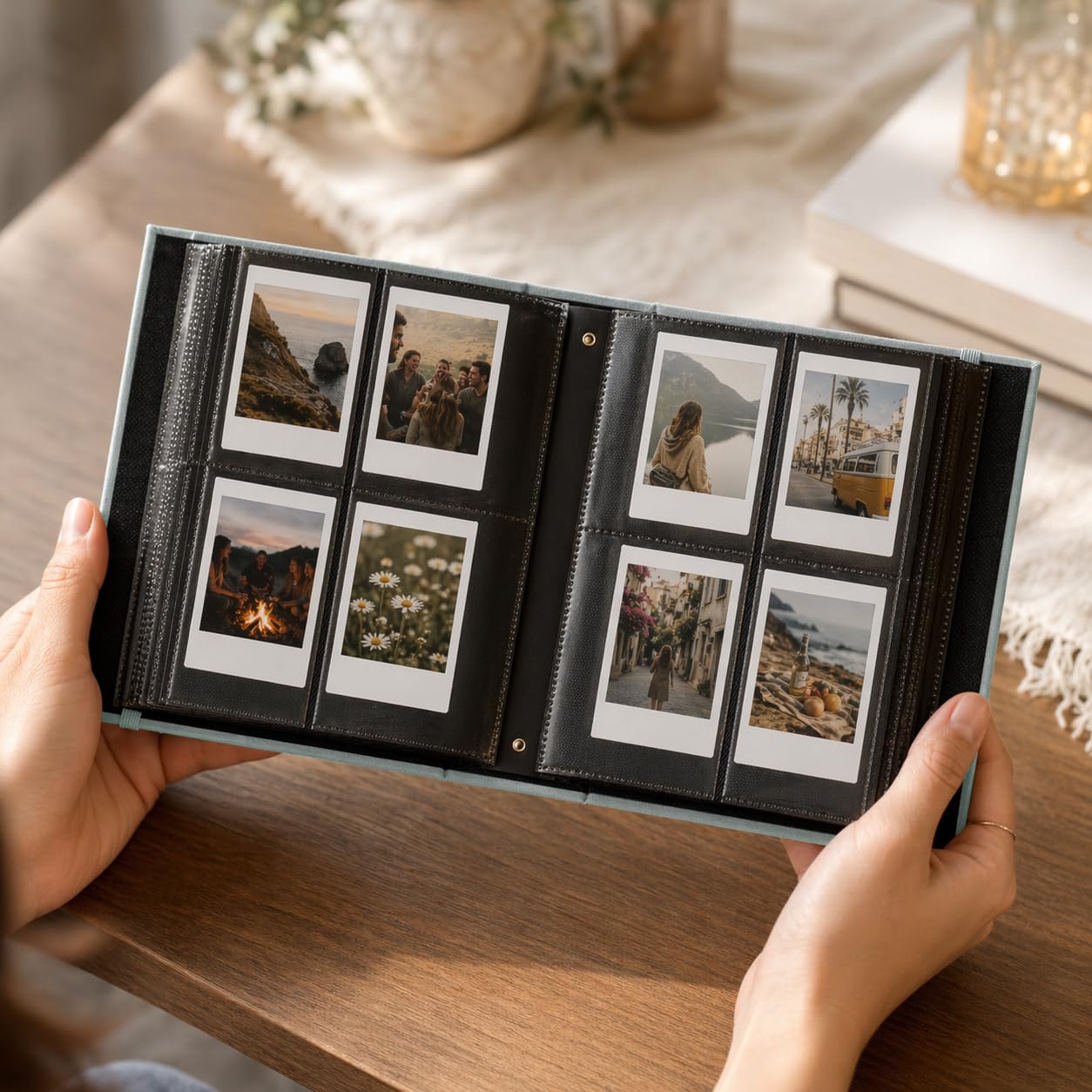 Beautiful Photo Album for 2x3 in Polaroid Photos - Safely Holds Your 240 Pictures Of Unique Memories - The Perfect Instax Mini Compatible Photo Book To Store Pictures Or Trading Collection Cards
