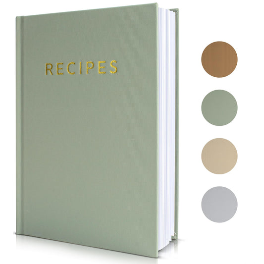 Aesthetic Blank Recipe Book with Waterproof Cover - The Perfect Recipe Notebook To Write In Your Own Recipes - Beautiful Blank Cookbook to Organize Your Recipes